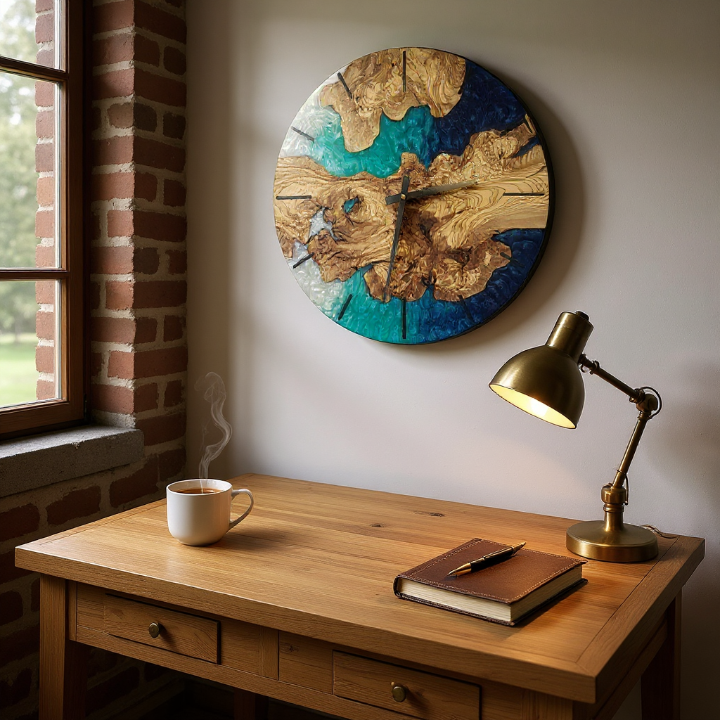 Elevate Your Home Décor with Custom Made Resin & Olive Wood Wall Clocks in 2025