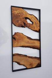 444Metal and Wooden Wall Art, Olive Wood Wall Decor, Wall Art, Housewarming Gift, Wood Wall Art, Rustic Wall Art, Live Edge Wood Wall Decor BlackSeaResinWorks