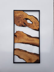 444Metal and Wooden Wall Art, Olive Wood Wall Decor, Wall Art, Housewarming Gift, Wood Wall Art, Rustic Wall Art, Live Edge Wood Wall Decor BlackSeaResinWorks