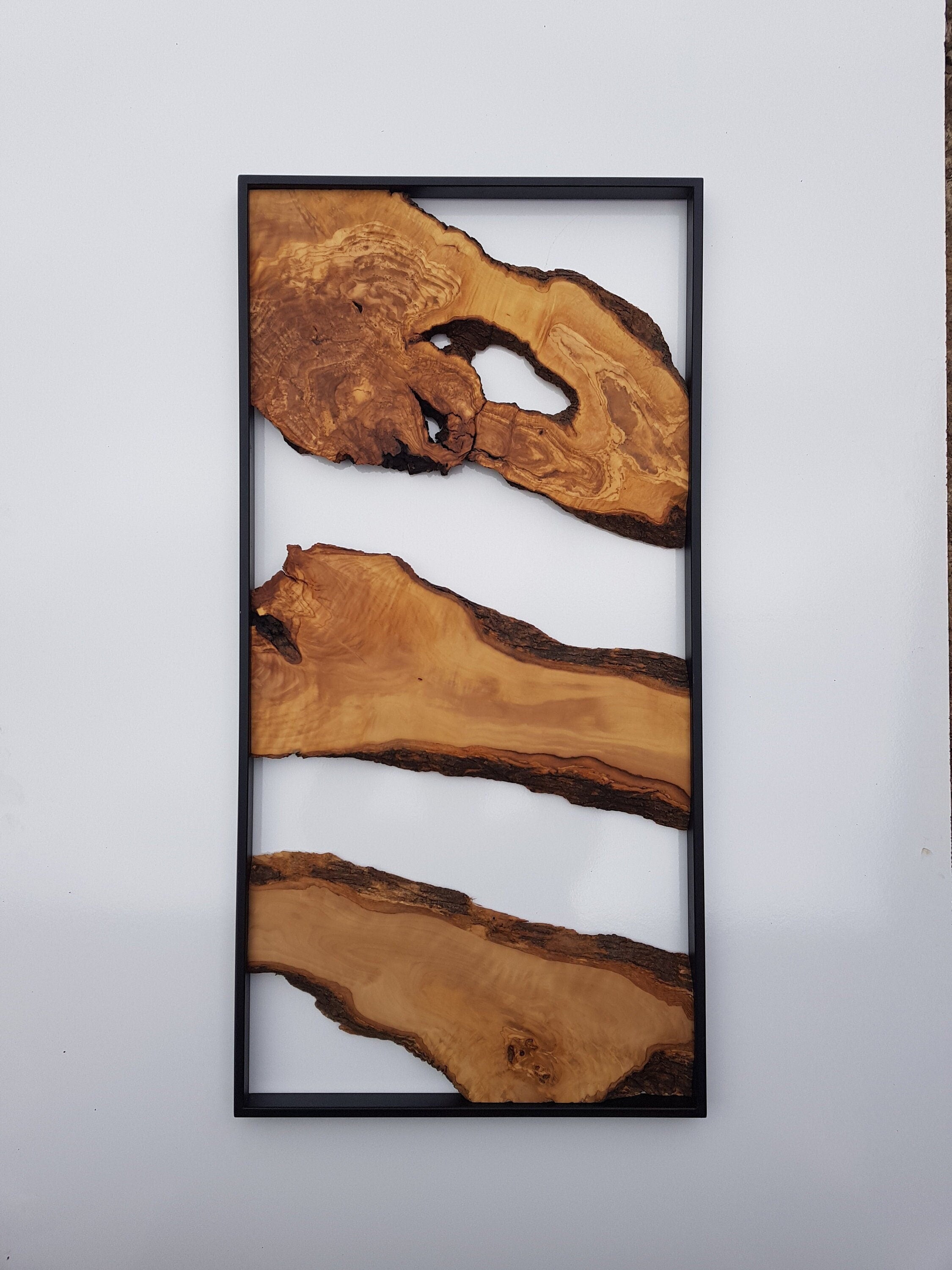 444Metal and Wooden Wall Art, Olive Wood Wall Decor, Wall Art, Housewarming Gift, Wood Wall Art, Rustic Wall Art, Live Edge Wood Wall Decor BlackSeaResinWorks