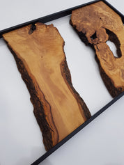 444Metal and Wooden Wall Art, Olive Wood Wall Decor, Wall Art, Housewarming Gift, Wood Wall Art, Rustic Wall Art, Live Edge Wood Wall Decor BlackSeaResinWorks