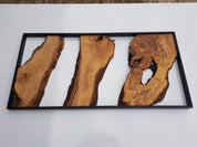 444Metal and Wooden Wall Art, Olive Wood Wall Decor, Wall Art, Housewarming Gift, Wood Wall Art, Rustic Wall Art, Live Edge Wood Wall Decor BlackSeaResinWorks