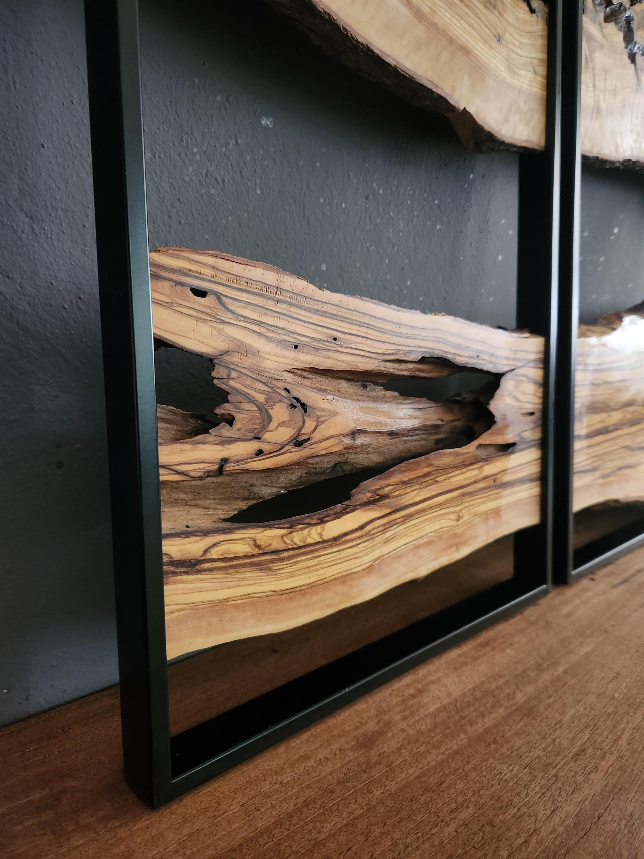 3 333Piece Wood Wall Decor Set, 3 Piece Olive Wood Wall Decor, Wall Art, Wood Wall Art, Rustic Wall Art, Live Edge Wood Wall Decor, Wall Art BlackSeaResinWorks