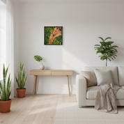 Moss Olive Wood Wall Clock with Metal Frame | Handmade Preserved Moss Wall Art
