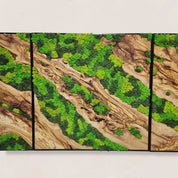 Custom Made Moss And Olive Wood Wall Art In Metal Frame BlackSeaResinWorks