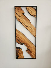 Metal and Wooden Wall Art, Olive Wood Wall Decor, Wall Art, Housewarming Gift, Wood Wall Art, Rustic Wall Art, Live Edge Wood Wall Decor BlackSeaResinWorks