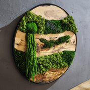 Olive Wood & Preserved Moss Wall Art