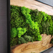 Moss And Olive Wood Wall Art Rustic Greenery Decor For Home BlackSeaResinWorks