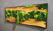 Moss And Olive Wood Wall Art Rustic Greenery Decor For Home BlackSeaResinWorks