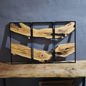 3 Piece Wood Wall Decor Set, 3 Piece Olive Wood Wall Decor, Wall Art, Wood Wall Art, Rustic Wall Art, Live Edge Wood Wall Decor, Wall Art BlackSeaResinWorks