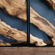 Set of 2 Metal and Wooden Wall Art, 2 Piece Olive Wood Wall Decor, Wall Art, Wood Wall Art, Rustic Wall Art, Live Edge Wood Wall Decor BlackSeaResinWorks