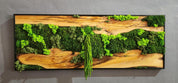 Moss And Olive Wood Wall Art Rustic Greenery Decor For Home BlackSeaResinWorks