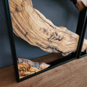 Set of 2 Metal and Wooden Wall Art, 2 Piece Olive Wood Wall Decor, Wall Art, Wood Wall Art, Rustic Wall Art, Live Edge Wood Wall Decor BlackSeaResinWorks