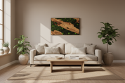 Olive Wood & Preserved Moss Wall Art: Rustic Greenery Decor