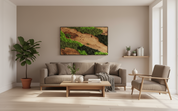Handcrafted Moss & Olive Wood Wall Art | Rustic Greenery Decor