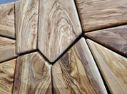 Olive Wood Wall Art | Geometric Mosaic Wooden Wall Panel
