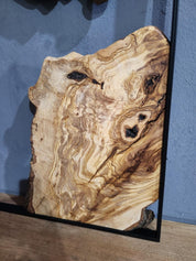 Olive Wooden Wall Art | Metal and Wooden Wall Art | Live Edge Rustic Decorative Wall Art