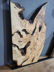Olive Wooden Wall Art | Metal and Wooden Wall Art | Live Edge Rustic Decorative Wall Art