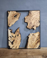 Olive Wooden Wall Art | Metal and Wooden Wall Art | Live Edge Rustic Decorative Wall Art