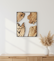 Olive Wooden Wall Art | Metal and Wooden Wall Art | Live Edge Rustic Decorative Wall Art