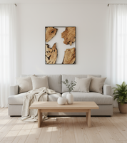 Olive Wooden Wall Art | Metal and Wooden Wall Art | Live Edge Rustic Decorative Wall Art
