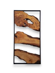 Metal And Olive Wood Wall Art |  Live Edge Wood Wall Decor