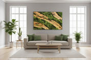 Moss & Wood Wall Art | Unique Custom Made Olive Wood And Moss Wall Decor