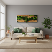 Moss And Olive Wood Wall Art | Rustic Greenery Decor For Home