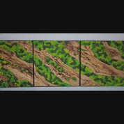 Set of 3 Moss and Olive Wood Wall Art | 3 Piece Framed Moss Wall Decor