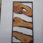 Metal And Olive Wood Wall Art |  Live Edge Wood Wall Decor