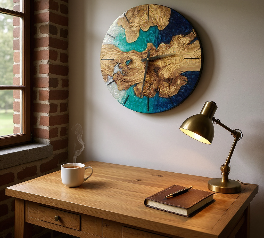 Elevate Your Home Décor with Custom Made Resin & Olive Wood Wall Clocks in 2025