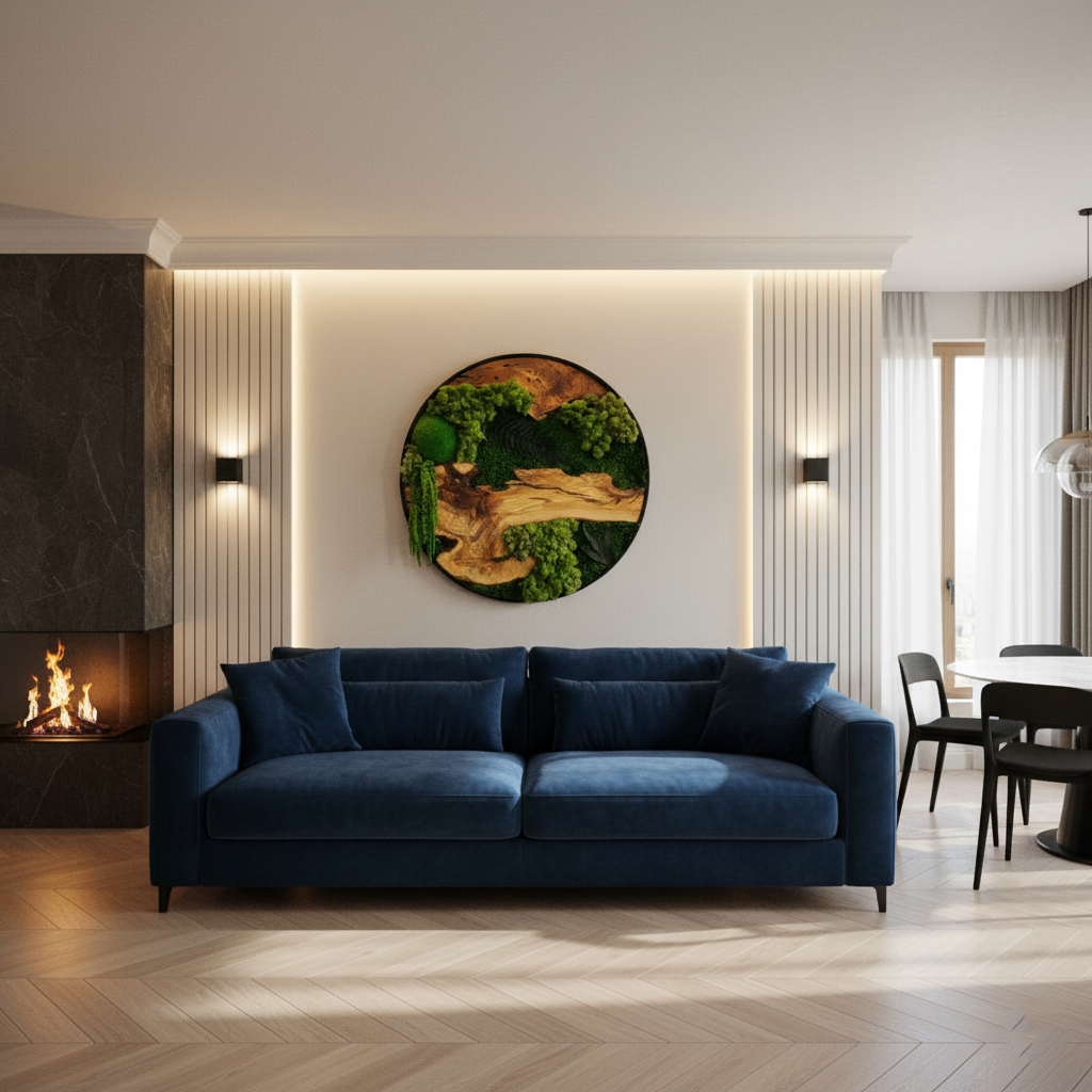 Forest Essence | Preserved Moss and Olive Wood Art Piece