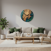 Green Resin Wall Clock | Live Edge Rustic Wall Clock