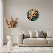 Green Resin Wall Clock | Live Edge Rustic Wall Clock