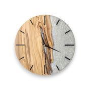 Pure pearl | Resin & Olive Wood Wall Clock