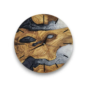 Midnight Roots | Resin & Olive Wood Wall Clock