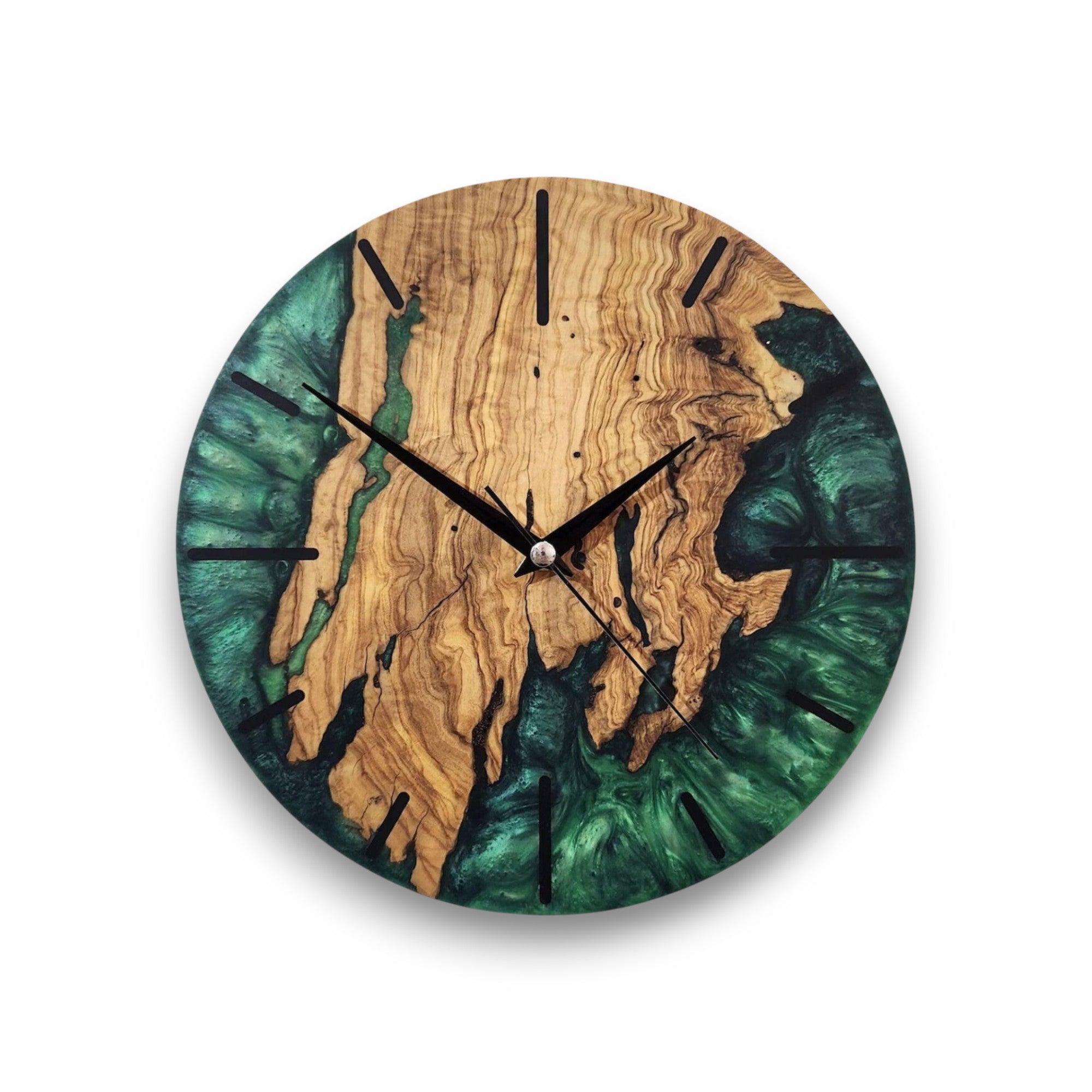 Forest Timekeeper | Resin & Olive Wood Wall Clock
