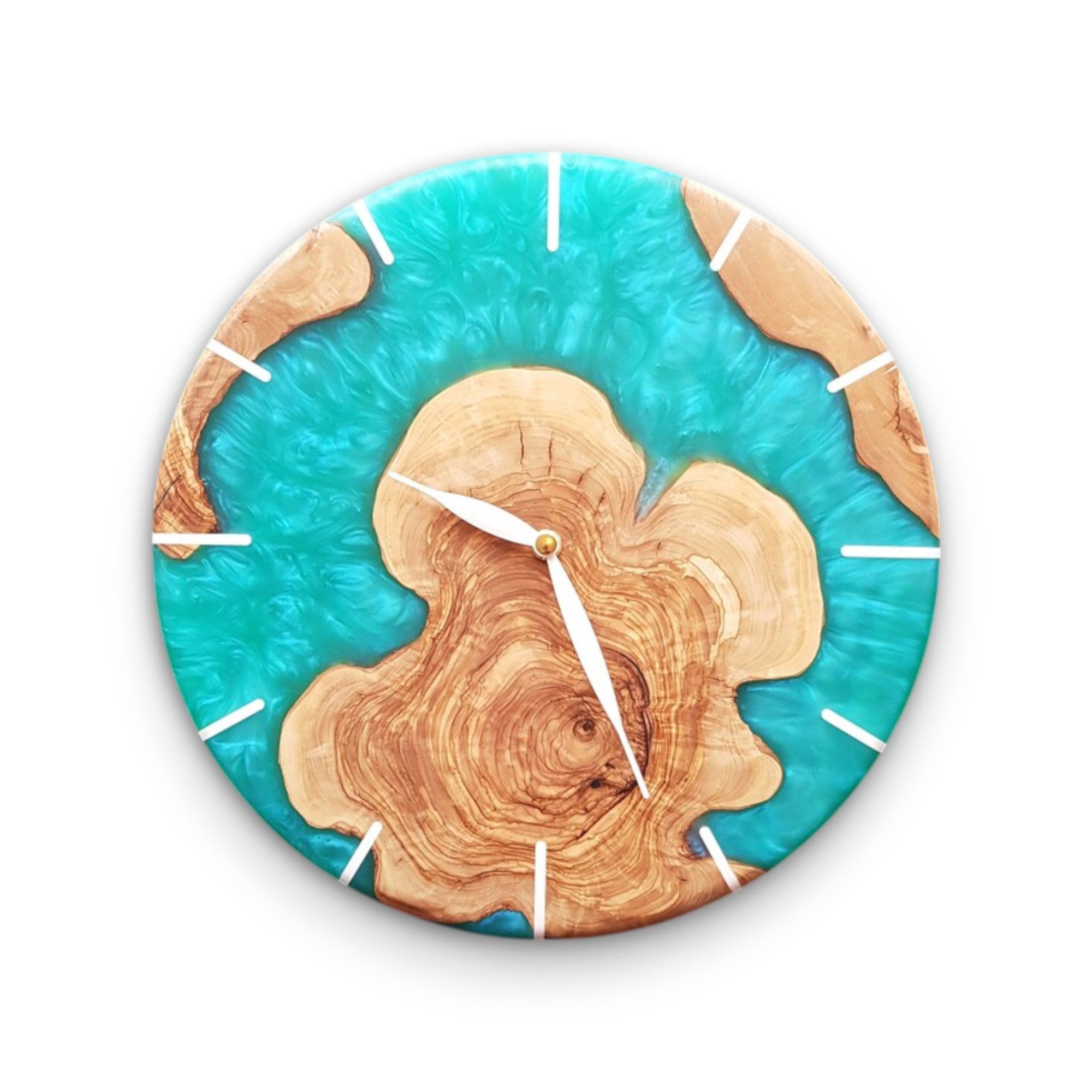 Deep Ocean | Resin & Olive Wood Wall Clock
