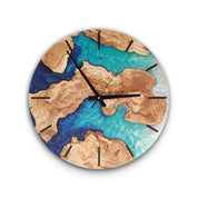Ocean Fusion | Resin & Olive Wood Wall Clock