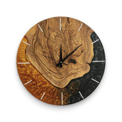 Golden Night | Resin & Olive Wood Wall Clock