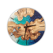 Custom Made Resin & Olive Wood Wall Clock