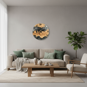 Black & White Epoxy Resin Olive Wood Wall Clock | Live Edge Design