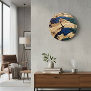 Mystic Rivers | Resin & Olive Wood Wall Clock