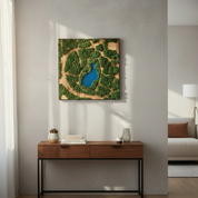 Natural Map | Olive Wood and Pereserved Moss Wall Decor