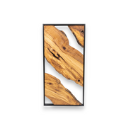 Olive Wood Waves | Metal and Olive Wood Wall Art OliveWoodMossArt