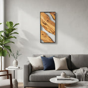 Olive Wood Waves | Metal and Olive Wood Wall Art OliveWoodMossArt