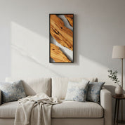 Olive Wood Waves | Metal and Olive Wood Wall Art OliveWoodMossArt