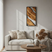 Olive Wood Waves | Metal and Olive Wood Wall Art OliveWoodMossArt