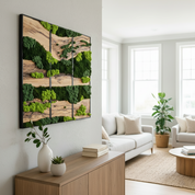 Green Horizon | Olive Wood and Pereserved Moss Wall Decor