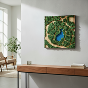 Natural Map | Olive Wood and Pereserved Moss Wall Decor